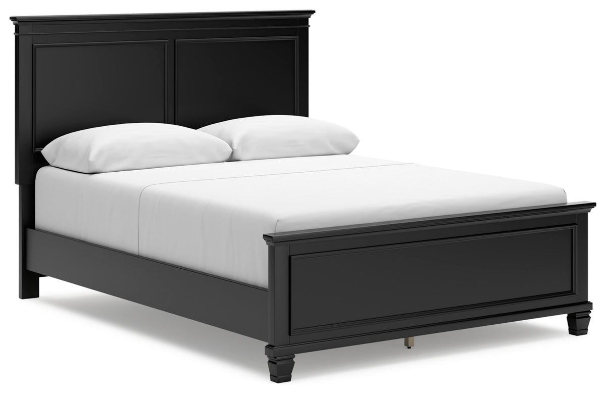 Lanolee Queen Panel Bed with Mirrored Dresser