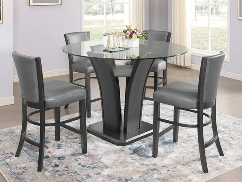 5PC Round Glass Dining Set