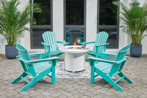 Sundown Treasure Outdoor Fire Pit Table and 4 Chairs